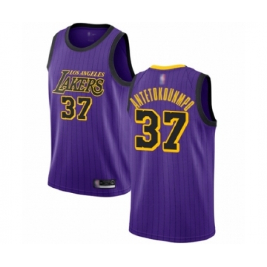 Women's Los Angeles Lakers 37 Kostas Antetokounmpo Swingman Purple Basketball Jersey - City Edition