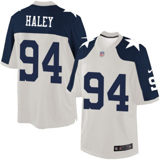 Men's Nike Dallas Cowboys 94 Charles Haley Limited White Throwback Alternate NFL Jersey
