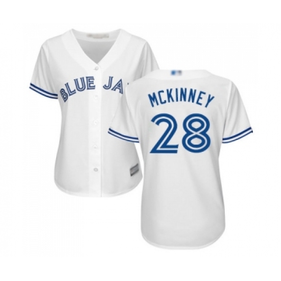 Women's Toronto Blue Jays 28 Billy McKinney Replica White Home Baseball Jersey