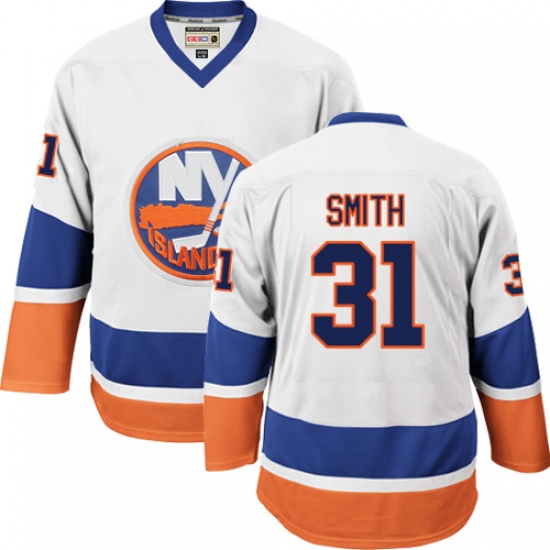 Men's CCM New York Islanders 31 Billy Smith Premier White Throwback NHL Jersey