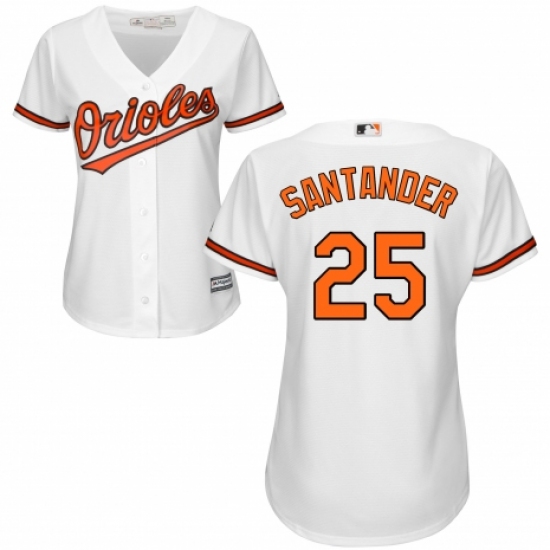 Women's Majestic Baltimore Orioles 25 Anthony Santander Replica White Home Cool Base MLB Jersey