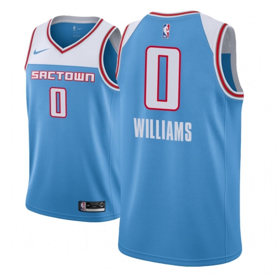 Men NBA 2018-19 Sacramento Kings 0 Troy Williams City Edition Blue Jersey