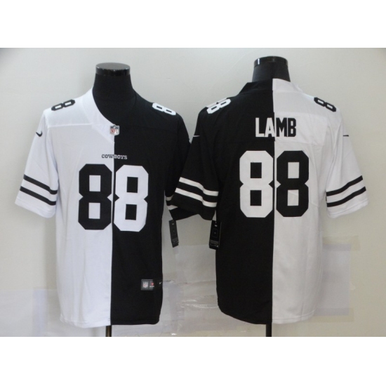 Men's Dallas Cowboys 88 CeeDee Lamb Black White Limited Split Fashion Football Jersey