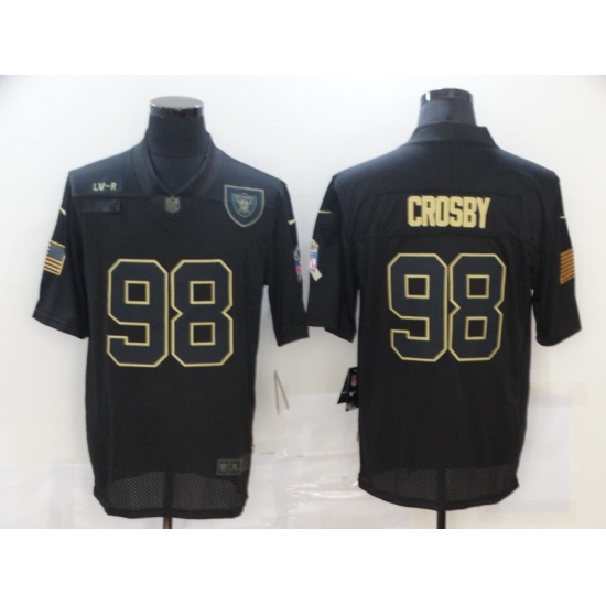 Men's Oakland Raiders 98 Maxx Crosby Black Nike 2020 Salute To Service Limited Jersey