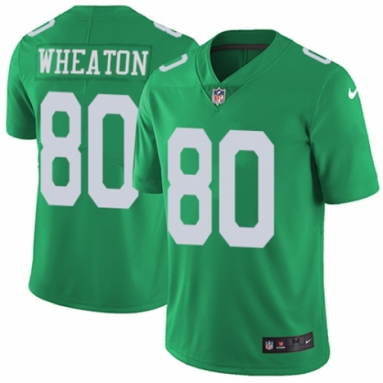 Men's Nike Philadelphia Eagles 80 Markus Wheaton Limited Green Rush Vapor Untouchable NFL Jersey