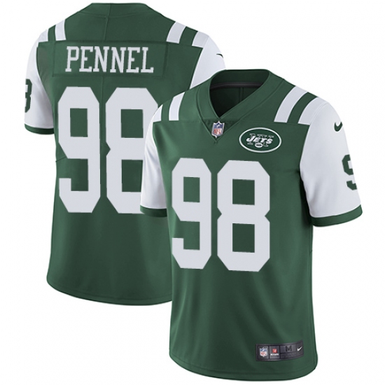 Men's Nike New York Jets 98 Mike Pennel Green Team Color Vapor Untouchable Limited Player NFL Jersey