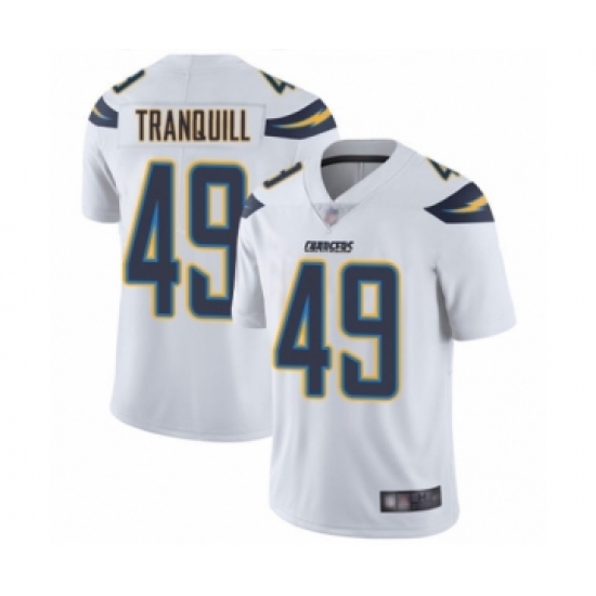 Men's Los Angeles Chargers 49 Drue Tranquill White Vapor Untouchable Limited Player Football Jersey