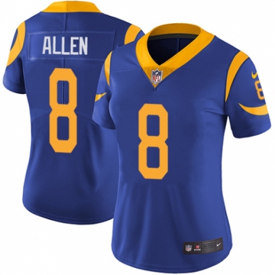 Women's Nike Los Angeles Rams 8 Brandon Allen Royal Blue Alternate Vapor Untouchable Elite Player NFL Jersey