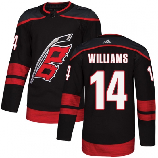 Men's Adidas Carolina Hurricanes 14 Justin Williams Premier Black Alternate NHL Jersey