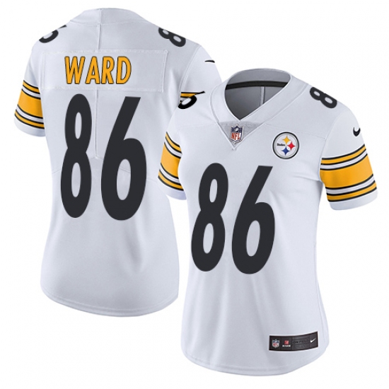 Women's Nike Pittsburgh Steelers 86 Hines Ward White Vapor Untouchable Limited Player NFL Jersey