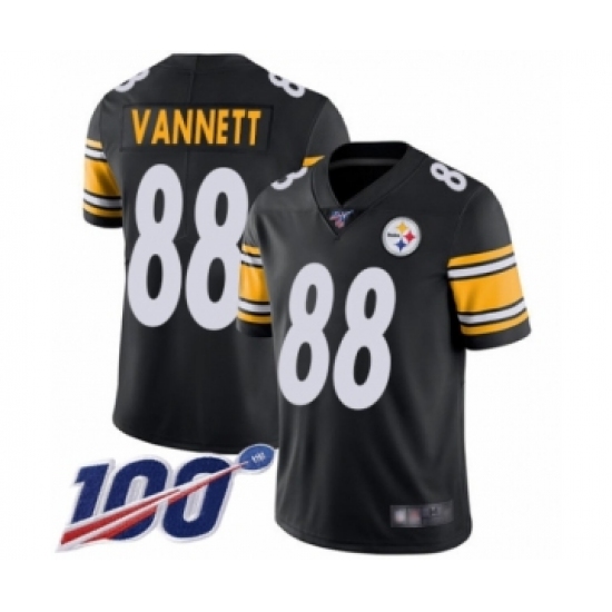 Men's Pittsburgh Steelers 88 Nick Vannett Black Team Color Vapor Untouchable Limited Player 100th Season Football Jersey