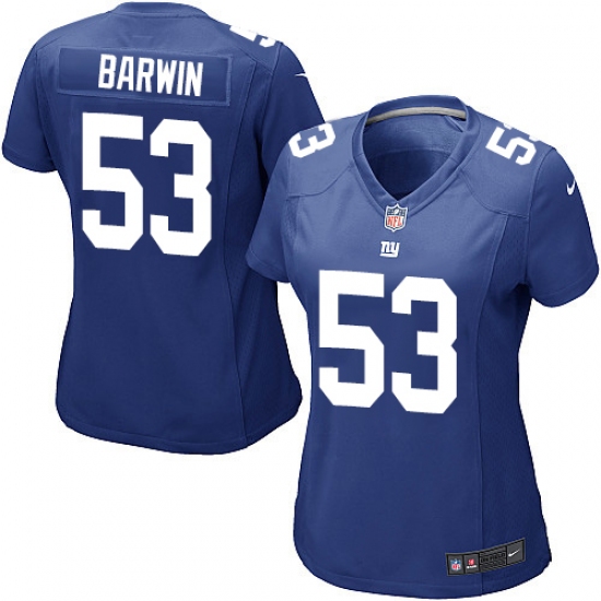 Women's Nike New York Giants 53 Connor Barwin Game Royal Blue Team Color NFL Jersey