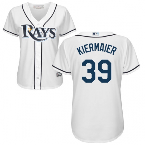 Women's Majestic Tampa Bay Rays 39 Kevin Kiermaier Authentic White Home Cool Base MLB Jersey