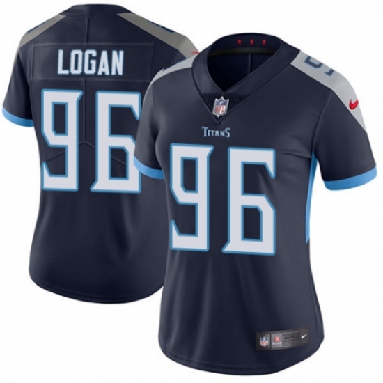 Women's Nike Tennessee Titans 96 Bennie Logan Navy Blue Team Color Vapor Untouchable Elite Player NFL Jersey
