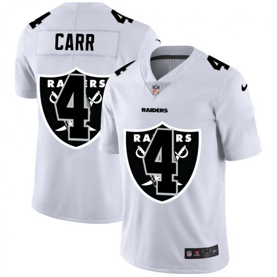 Men's Oakland Raiders 4 Derek Carr White Nike White Shadow Edition Limited Jersey