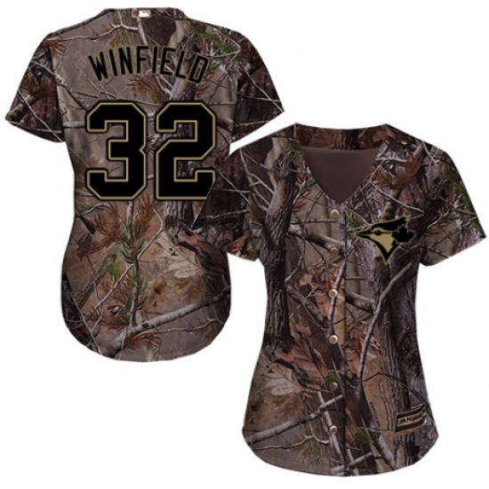 Women's Majestic Toronto Blue Jays 32 Dave Winfield Authentic Camo Realtree Collection Flex Base MLB Jersey