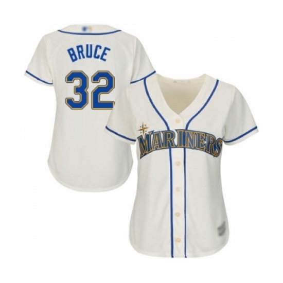Women's Seattle Mariners 32 Jay Bruce Replica Cream Alternate Cool Base Baseball Jersey