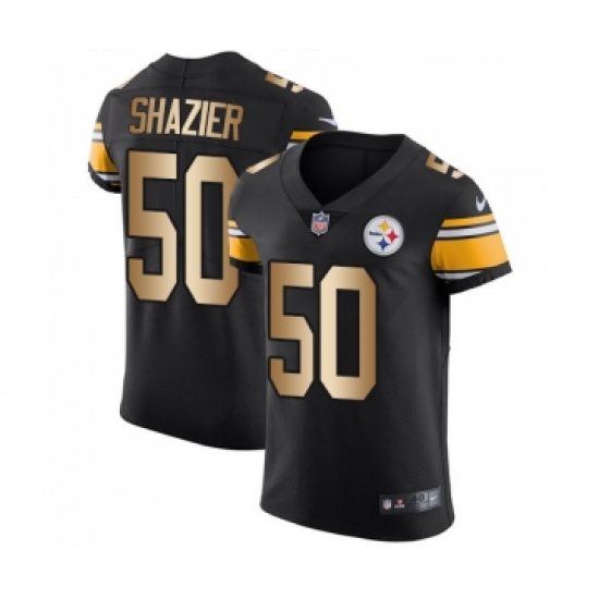 Men's Pittsburgh Steelers 50 Ryan Shazier Elite Black Gold Team Color Football Jersey