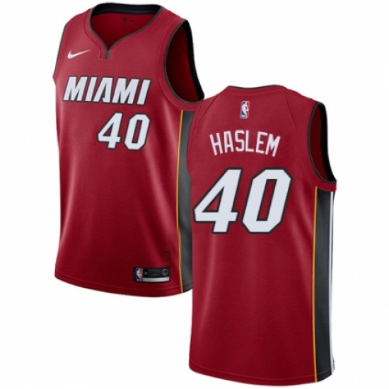 Men's Nike Miami Heat 40 Udonis Haslem Swingman Red NBA Jersey Statement Edition