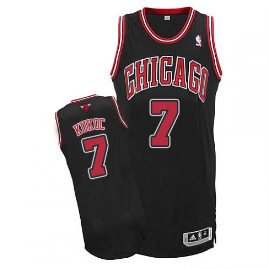 Men's Adidas Chicago Bulls 7 Tony Kukoc Authentic Black Alternate NBA Jersey