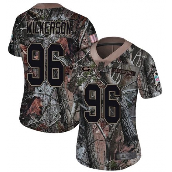 Women's Nike Green Bay Packers 96 Muhammad Wilkerson Limited Camo Rush Realtree NFL Jersey