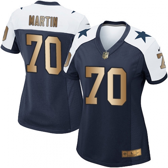 Women's Nike Dallas Cowboys 70 Zack Martin Elite Navy/Gold Throwback Alternate NFL Jersey