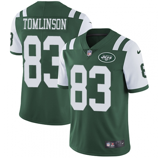 Men's Nike New York Jets 83 Eric Tomlinson Green Team Color Vapor Untouchable Limited Player NFL Jersey