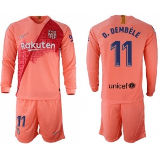 Barcelona 11 O.Dembele Third Long Sleeves Soccer Club Jersey