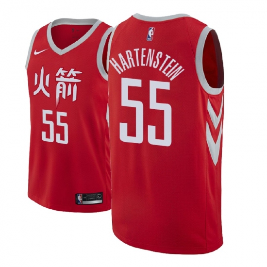 Men NBA 2018-19 Houston Rockets 55 Isaiah Hartenstein City Edition Red Jersey