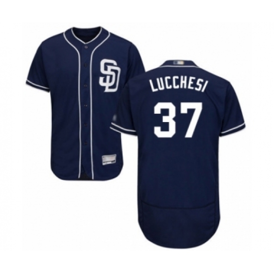 Men's San Diego Padres 37 Joey Lucchesi Navy Blue Alternate Flex Base Authentic Collection Baseball Player Jersey