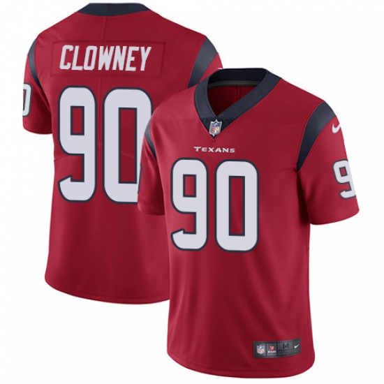 Men's Nike Houston Texans 90 Jadeveon Clowney Limited Red Alternate Vapor Untouchable NFL Jersey