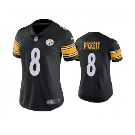 Women's Pittsburgh Steelers 8 Kenny Pickett Black Vapor Untouchable Limited Stitched Jersey(Run Small)