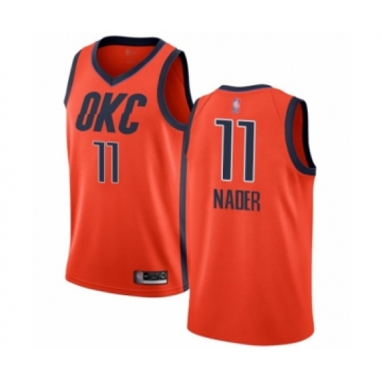 Men's Oklahoma City Thunder 11 Abdel Nader Orange Swingman Jersey - Earned Edition