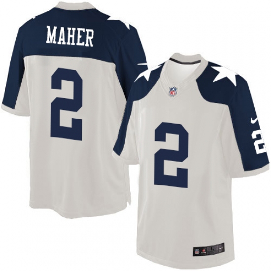 Men's Nike Dallas Cowboys 2 Brett Maher Limited White Throwback Alternate NFL Jersey