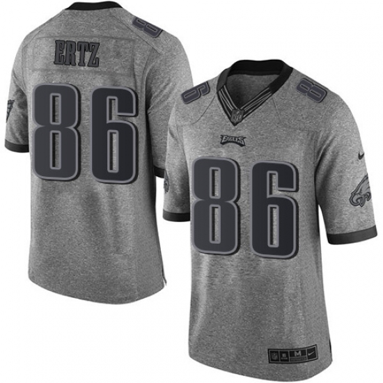 Men's Nike Philadelphia Eagles 86 Zach Ertz Limited Gray Gridiron NFL Jersey