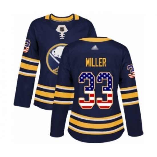 Women's Buffalo Sabres 33 Colin Miller Authentic Navy Blue USA Flag Fashion Hockey Jersey