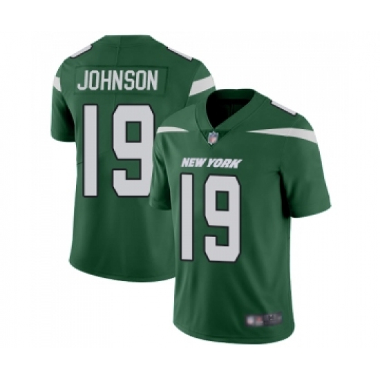 Youth New York Jets 19 Keyshawn Johnson Green Team Color Vapor Untouchable Limited Player Football Jersey