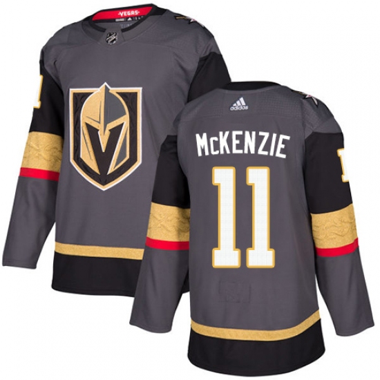 Youth Adidas Vegas Golden Knights 11 Curtis McKenzie Authentic Gray Home NHL Jersey