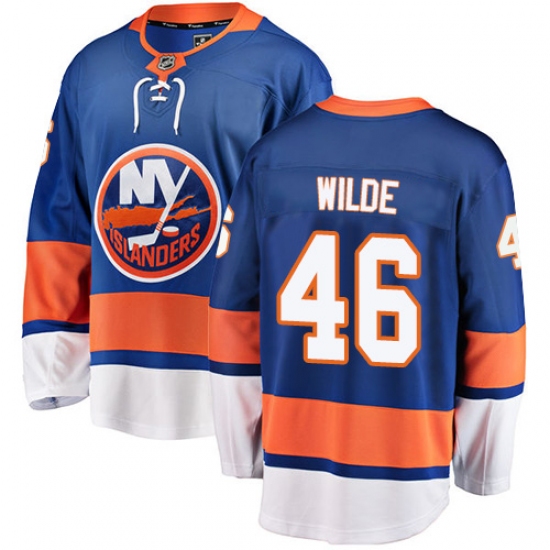 Youth New York Islanders 46 Bode Wilde Fanatics Branded Royal Blue Home Breakaway NHL Jersey