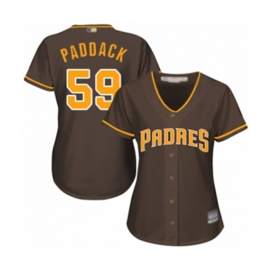 Women's San Diego Padres 59 Chris Paddack Authentic Brown Alternate Cool Base Baseball Player Jersey