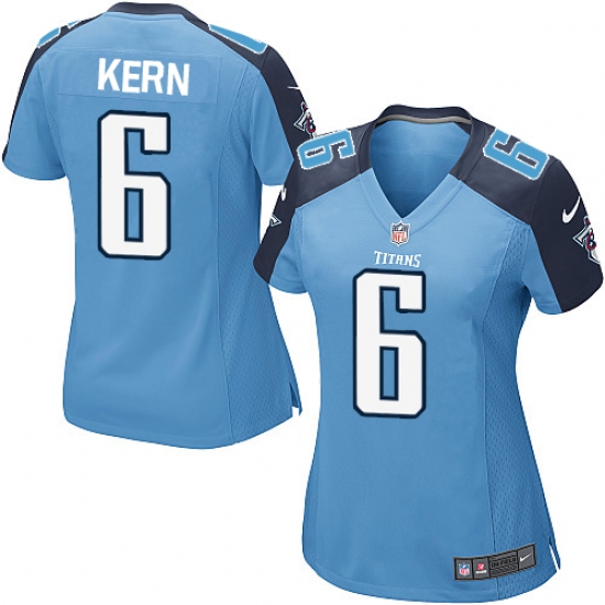 Women's Nike Tennessee Titans 6 Brett Kern Game Light Blue Team Color NFL Jersey