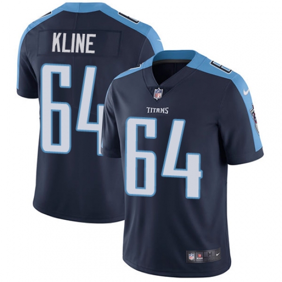 Men's Nike Tennessee Titans 64 Josh Kline Navy Blue Alternate Vapor Untouchable Limited Player NFL Jersey