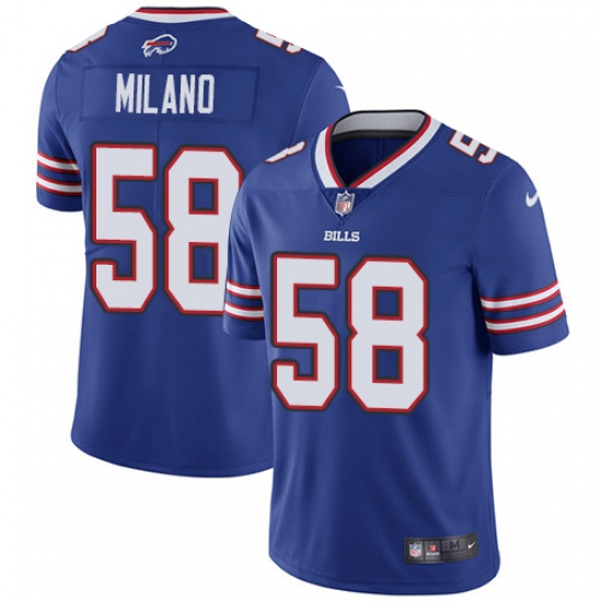 Men's Nike Buffalo Bills 58 Matt Milano Royal Blue Team Color Vapor Untouchable Limited Player NFL Jersey