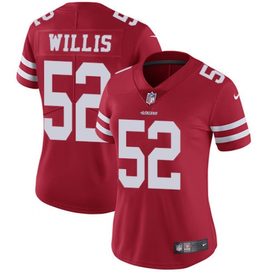 Women's Nike San Francisco 49ers 52 Patrick Willis Red Team Color Vapor Untouchable Limited Player NFL Jersey