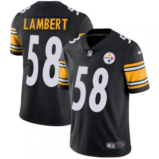 Men's Nike Pittsburgh Steelers 58 Jack Lambert Black Team Color Vapor Untouchable Limited Player NFL Jersey