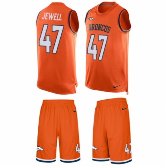 Men's Nike Denver Broncos 47 Josey Jewell Limited Orange Tank Top Suit NFL Jersey