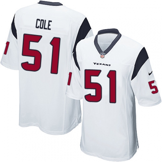 Men's Nike Houston Texans 51 Dylan Cole Game White NFL Jersey