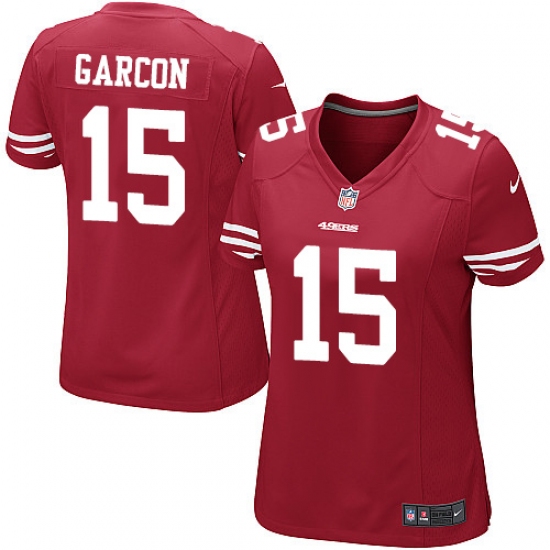 Women's Nike San Francisco 49ers 15 Pierre Garcon Game Red Team Color NFL Jersey