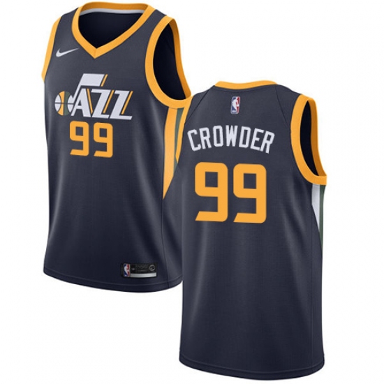 Men's Nike Utah Jazz 99 Jae Crowder Swingman Navy Blue Road NBA Jersey - Icon Edition