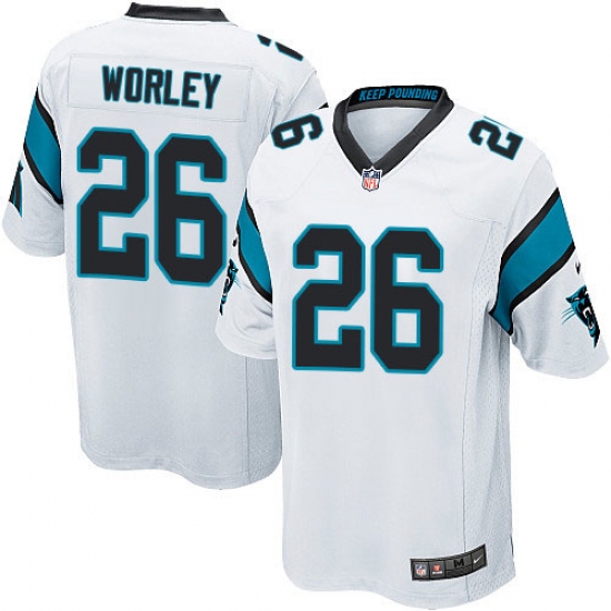 Men's Nike Carolina Panthers 26 Daryl Worley Game White NFL Jersey